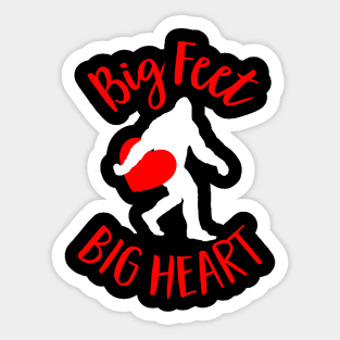 Big Feet, Big Heart Funny Bigfoot Valentines Day Sticker